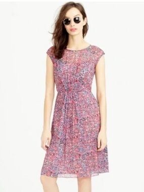J. Crew Pink Floral Midi Dress